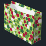 Retro Christmas Dots Große Geschenktasche Große Geschenktüte<br><div class="desc">Das Design stammt aus der Originalkunst.</div>
