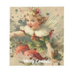 Retro Christmas Fairy Notizblock
