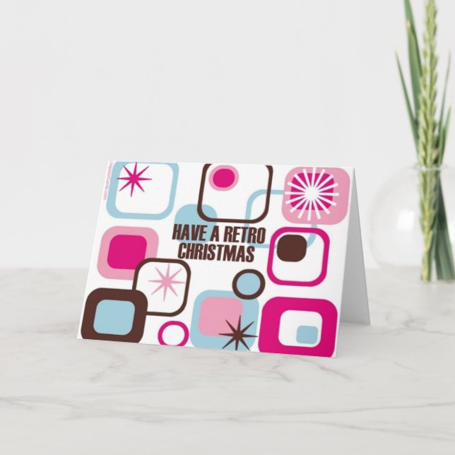 Retro Christmas Feiertagskarte (Vorderseite)