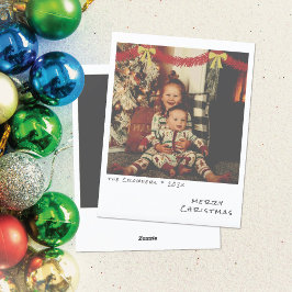 Retro Christmas Foto Card - Rote und goldene Garla Feiertagskarte