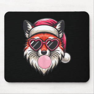 Retro Christmas Fox Weihnachtsmannmütze blasen Bla Mousepad