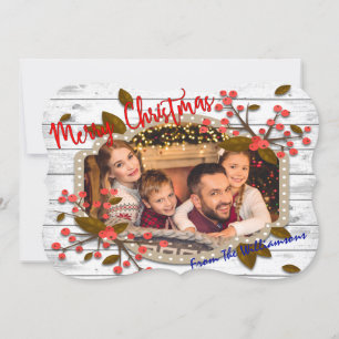 Retro Christmas Frame Extravagant Cut Foto Feiertagskarte