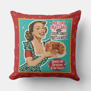 Retro Christmas Funny als Fruitcake Kissen