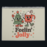 Retro Christmas Gefühl Jolly Vintag Holiday Kalender<br><div class="desc">Retro Christmas Gefühl Jolly Vintag Holiday</div>
