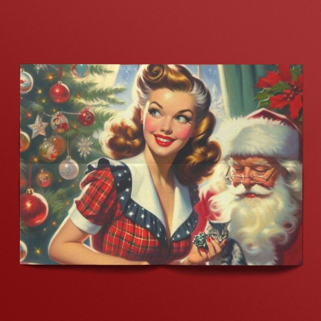 Retro Christmas Girl Seidenpapier (Von Creator hochgeladen)
