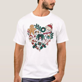 Retro Christmas Groovy Herzliche Liebe, Vintager U T-Shirt