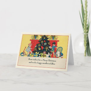 Retro Christmas Grußkarte Feiertagskarte