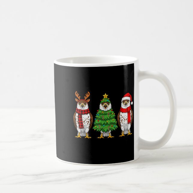 Retro Christmas Hawk Santa Reindeer  Kaffeetasse (Rechts)