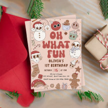 Retro Christmas Hippie Santa 1. Geburtstag