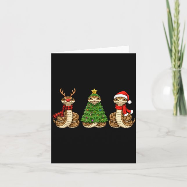 Retro Christmas Hognose Snake Santa Reindeer  Karte (Vorderseite)