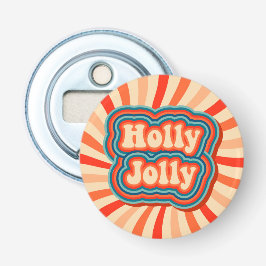 Retro Christmas Holidays Holly Jolly Typografie Flaschenöffner