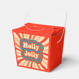 Retro Christmas Holidays Holly Jolly Typografie Geschenkschachtel