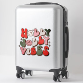 Retro Christmas Holly Jolly Vibes Trendy Holidays Aufkleber