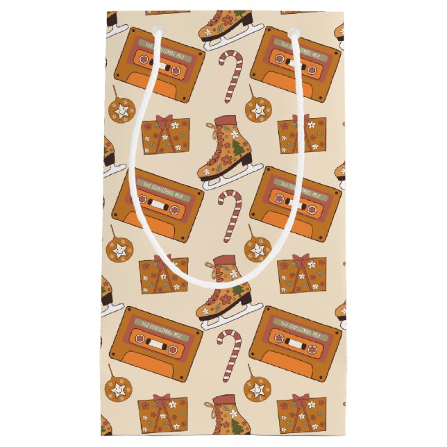 Retro Christmas Joy Kleine Geschenktüte (Vorderseite)