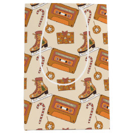 Retro Christmas Joy Mittlere Geschenktüte