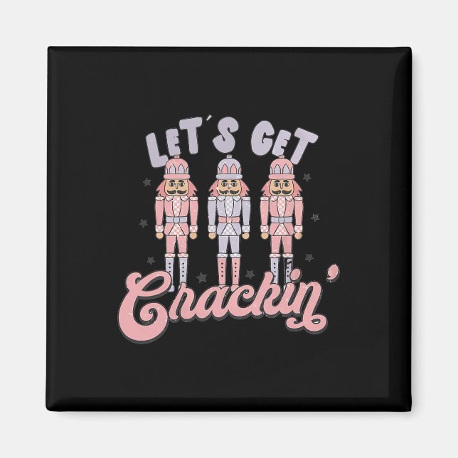 Retro Christmas Lasse Crackin Nutcrackers Vinta Magnet (Vorne)