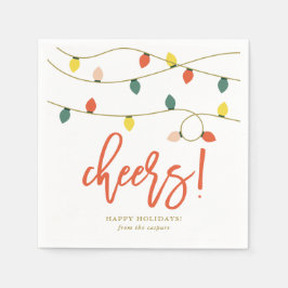 Retro Christmas Lights Holiday Serviette