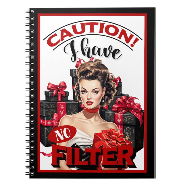 Retro Christmas No Filter Pinup Notizblock (Vorderseite)