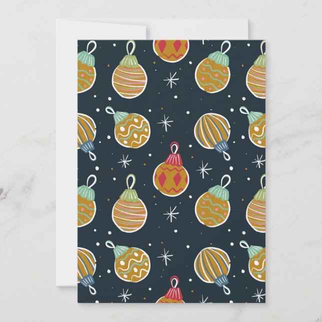 Retro Christmas Ornament Holiday Invitation Einladung (Vorderseite)