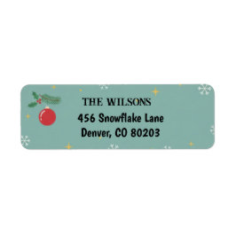 Retro Christmas Ornament Holly Berry Label