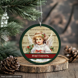 Retro Christmas Ornament Merry Angel Card Holder