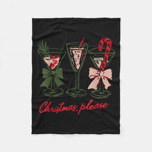 Retro Christmas Please Retro Festive Tail Coquette Fleecedecke (Vorderseite)