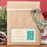 Retro Christmas Postage Briefmarke Labels - farben Rechteckiger Aufkleber<br><div class="desc">Erleben Sie die Magie dieser Saison, indem Sie Geschenke für diejenigen, die Sie am meisten mit diesen Retro Weihnachts-Postage-Labels Liebe! Fügen Sie Ihren Festlichkeiten eine Touch Vintagen Charmes hinzu, indem Sie jedes Element mit einem Namen personalisieren. Ideal um den Feiertag zu verbringen!. ©Mia Valdez * Sie werden ein zusätzliches Siegel...</div>