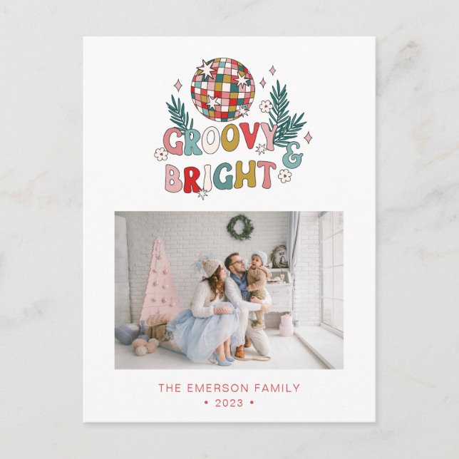 Retro Christmas Postkarte (Vorderseite)