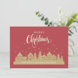 Retro Christmas | Realtor Marketing Personalisiert Dankeskarte