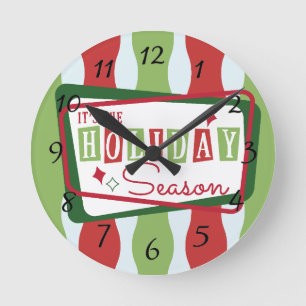 Retro Christmas Runde Wanduhr