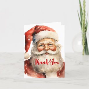 Retro Christmas Santa Claus Dankeskarte