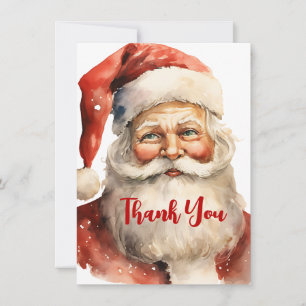Retro Christmas Santa Claus Dankeskarte