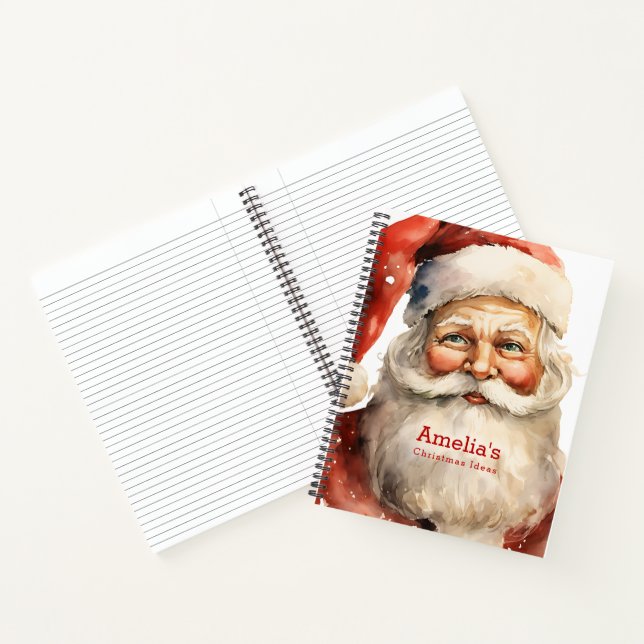 Retro Christmas Santa Claus Notizbuch (Innenseite)
