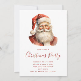 Retro Christmas Santa Claus Party Einladung