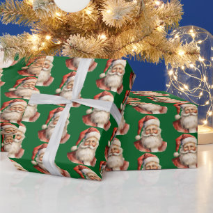 Retro Christmas Santa Claus Pattern Geschenkpapier