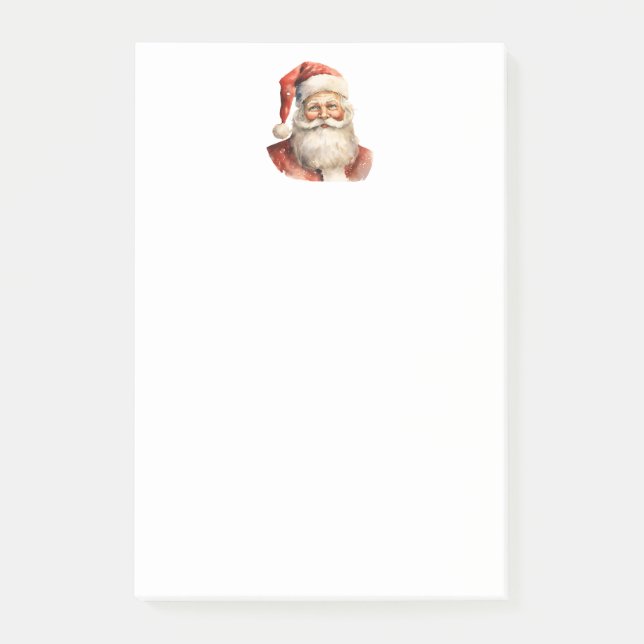 Retro Christmas Santa Claus Post-it Klebezettel (Vorderseite)