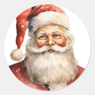 Retro Christmas Santa Claus Runder Aufkleber