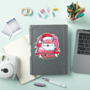 Retro Christmas Santa Design Jolly Santa Claus Aufkleber