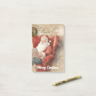 Retro Christmas Santa Post-it Klebezettel