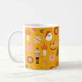 Retro Christmas Santa Rocking Pferdemuster Kaffeetasse
