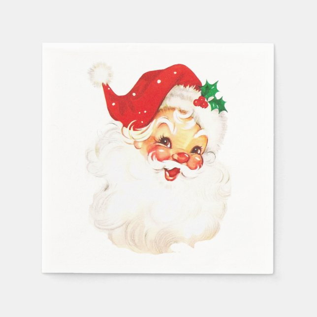 Retro Christmas Santa Serviette (Vorderseite)