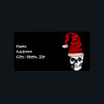 Retro Christmas Santa Skull Adressaufkleber<br><div class="desc">Dieses benutzerdefinierte Adressetikett ist phantastisch. Es verfügt über einen Retro-Santa-Schädel und Sie können dies für alles verwenden,  inklusive Namensschild,  Adressetikett,  etc.</div>