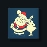 Retro Christmas Santa und sein Reindeer Buddy Leinwanddruck<br><div class="desc">Feierliche Weihnachten Weihnachten im Retro-Stil gemacht. Der Weihnachtsmann und einer seiner geliebten Rentiere,  ihre Arme um einander herum in einer freundlichen Pose. Diese kleine Leinwand ist nur 8x8 und würde jeden Weihnachtsraum Anzug.</div>