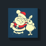 Retro Christmas Santa und sein Reindeer Buddy Leinwanddruck<br><div class="desc">Feierliche Weihnachten Weihnachten im Retro-Stil gemacht. Der Weihnachtsmann und einer seiner geliebten Rentiere,  ihre Arme um einander herum in einer freundlichen Pose. Diese kleine Leinwand ist nur 8x8 und würde jeden Weihnachtsraum Anzug.</div>