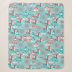 Retro Christmas Sherpa Fleece Blanket Sherpadecke
