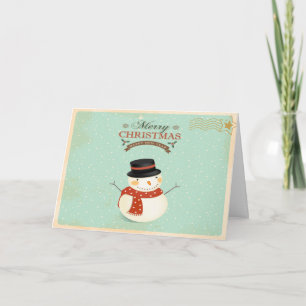Retro Christmas Snowman Grußkarte Feiertagskarte