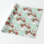 Retro Christmas Snowman Wrapping Paper Geschenkpapier<br><div class="desc">Dieses Packpapier ist großartig für alle Altersgruppen. Das Design stammt aus der Originalkunst.</div>