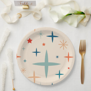 Retro Christmas Sparkle Holiday Party Pappteller