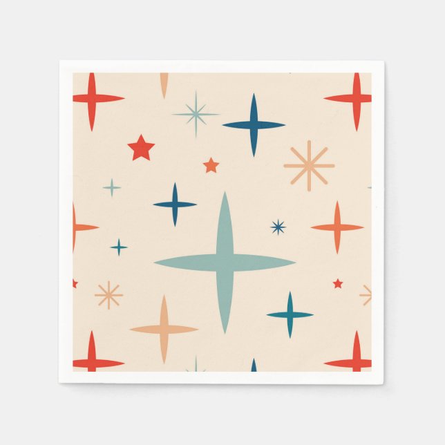 Retro Christmas Sparkle Holiday Party Serviette (Vorderseite)
