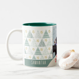 Retro Christmas Star Modernes Abstraktes, einzigar Zweifarbige Tasse